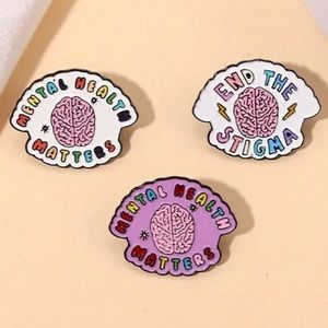 NEW! Mental Health Awareness Stigma Brooch Brooches Pin Set of Three 3